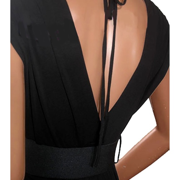 Funfash Plus Size Black Color Block Maxi Dress - Picture 4 of 4